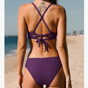 Cupshe Deep Purple Bikini Set